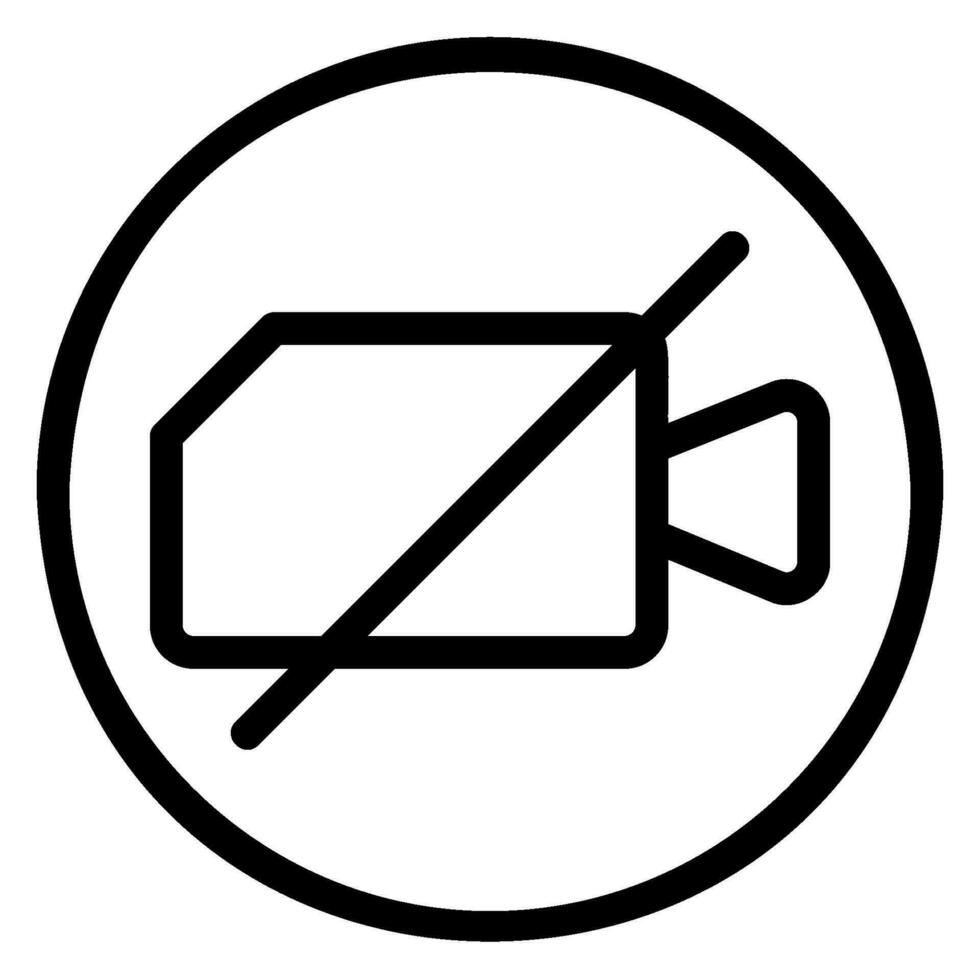 no video line icon vector