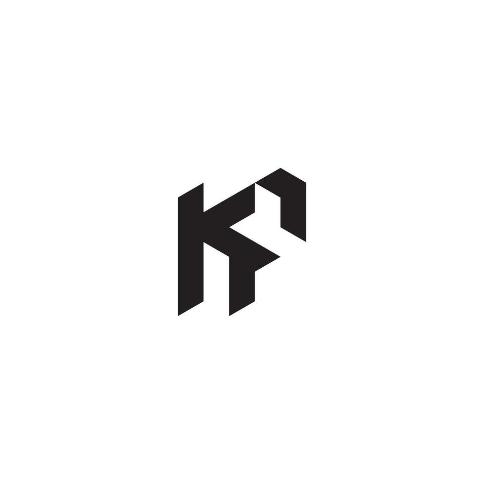 KF geometric and futuristic concept high quality logo design vector
