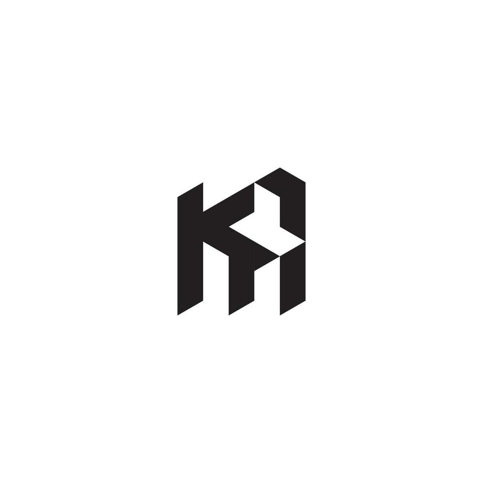 KA geometric and futuristic concept high quality logo design vector