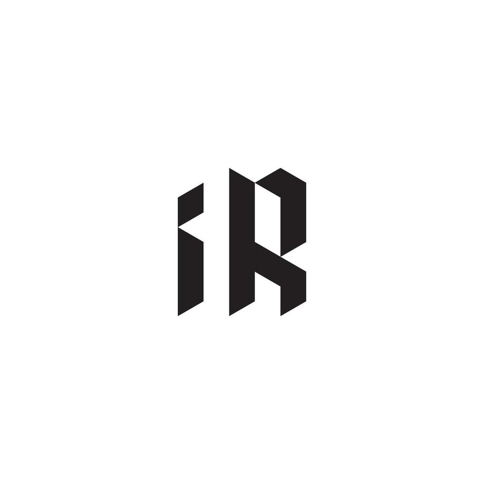 IR geometric and futuristic concept high quality logo design vector