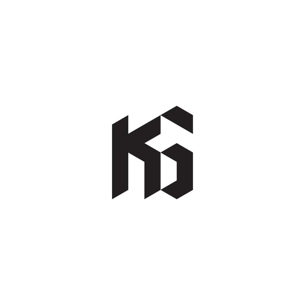 KG geometric and futuristic concept high quality logo design vector