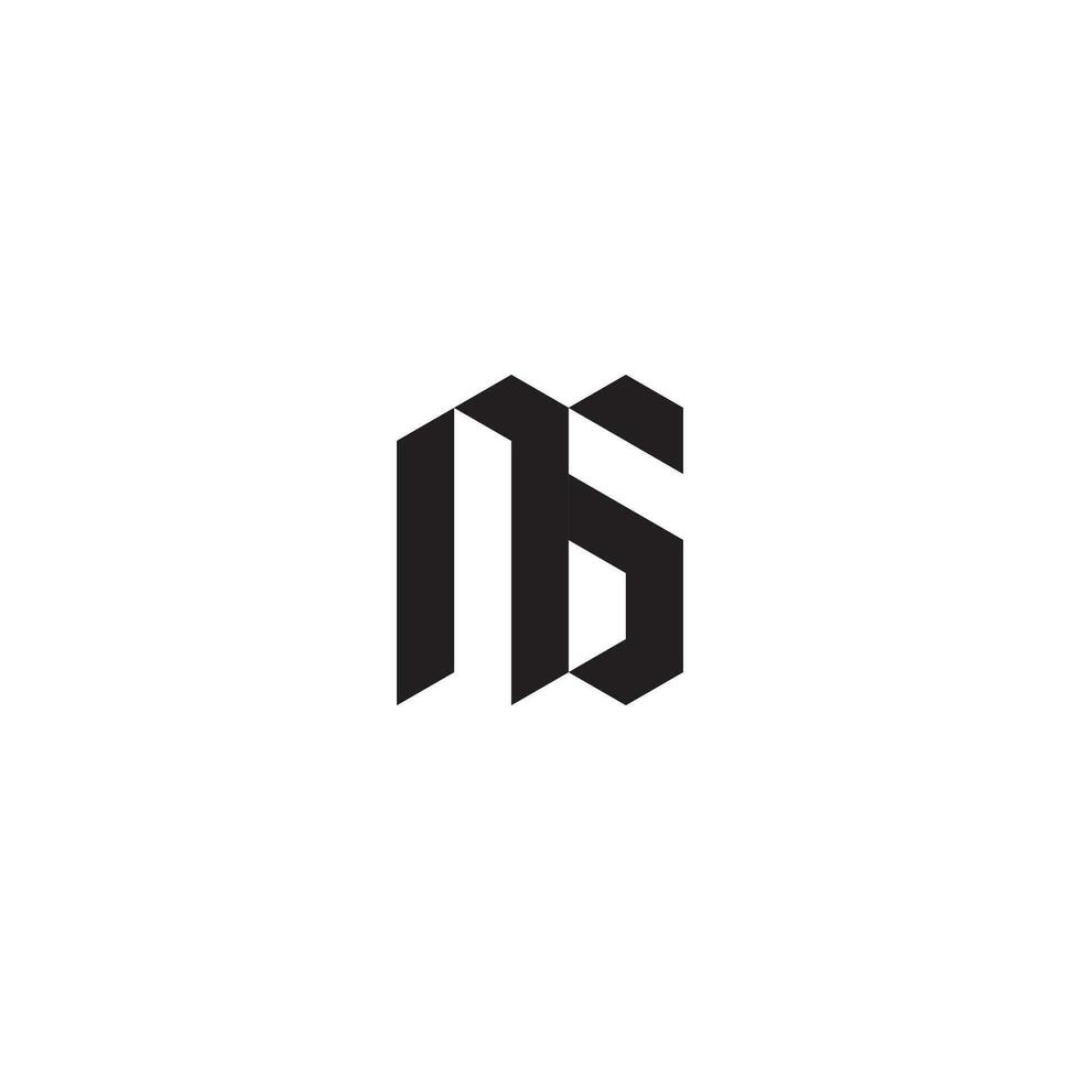 NS geometric and futuristic concept high quality logo design vector