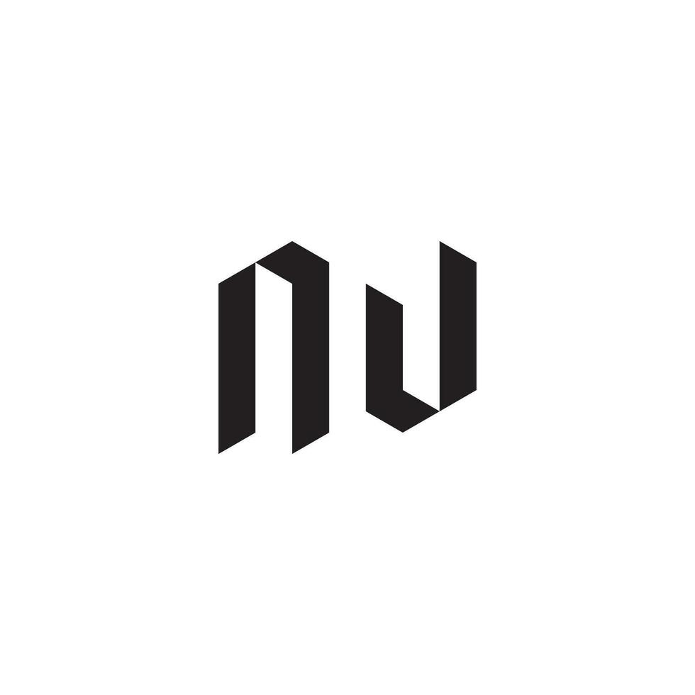 NW geometric and futuristic concept high quality logo design vector