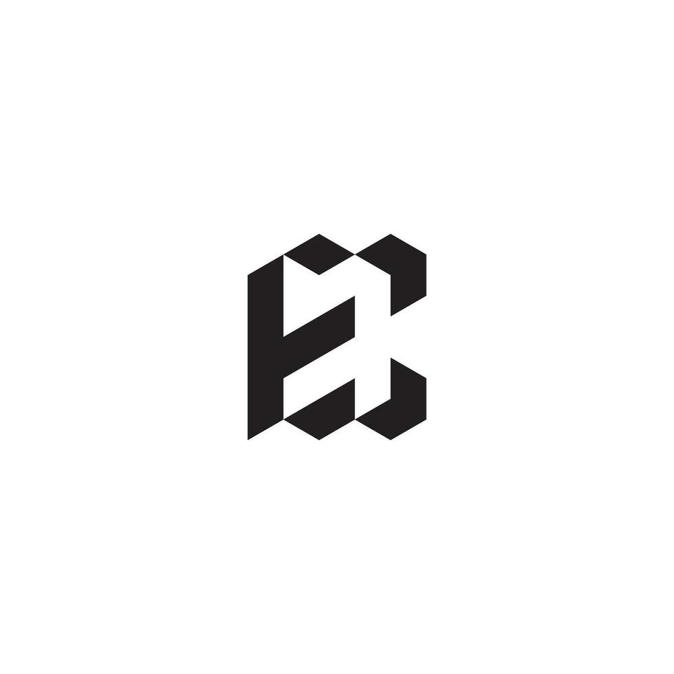 EC geometric and futuristic concept high quality logo design vector