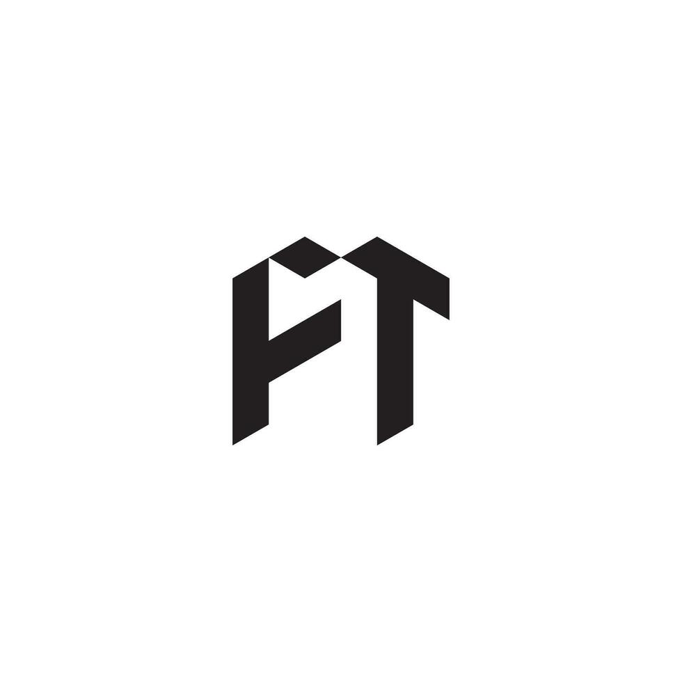 FT geometric and futuristic concept high quality logo design vector