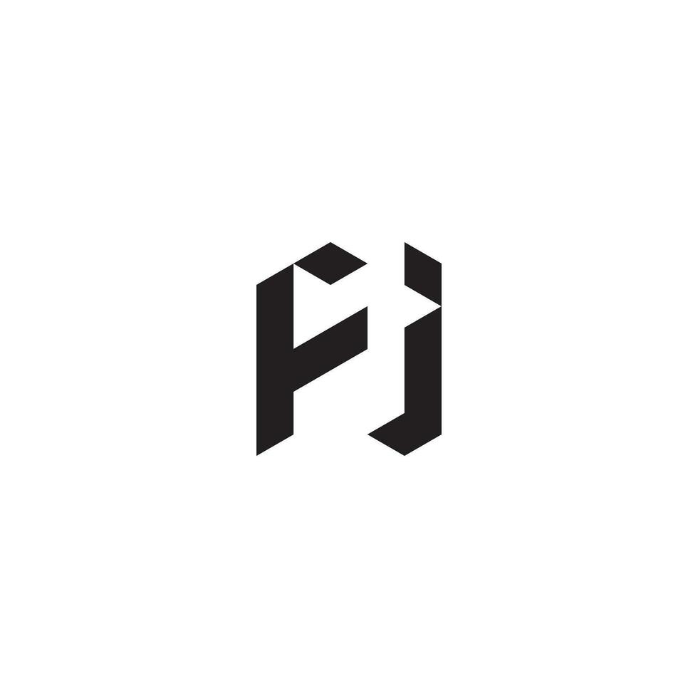 FJ geometric and futuristic concept high quality logo design vector