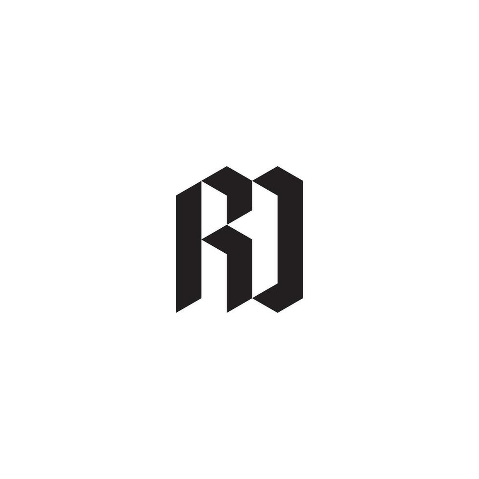 RD geometric and futuristic concept high quality logo design vector