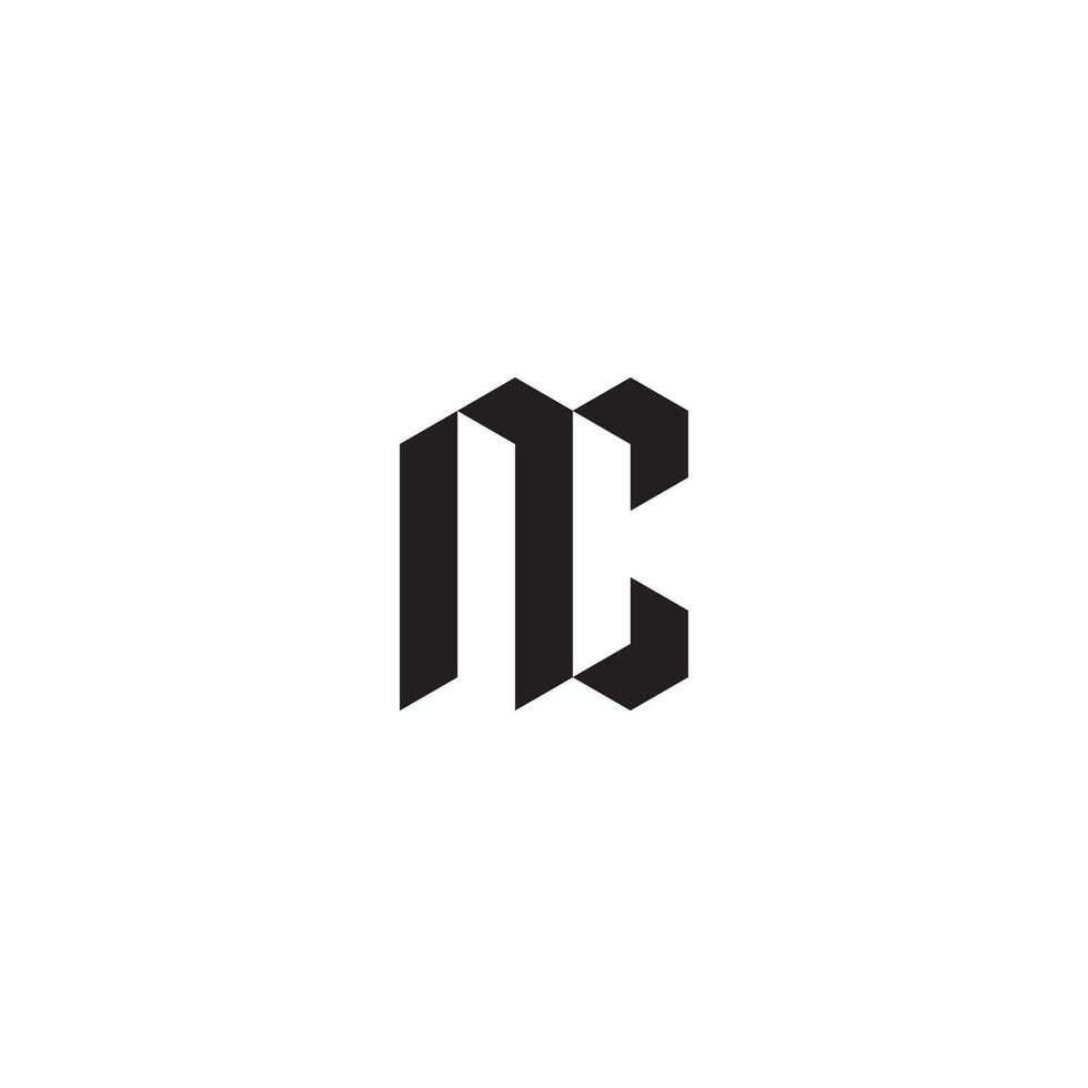 NC geometric and futuristic concept high quality logo design vector
