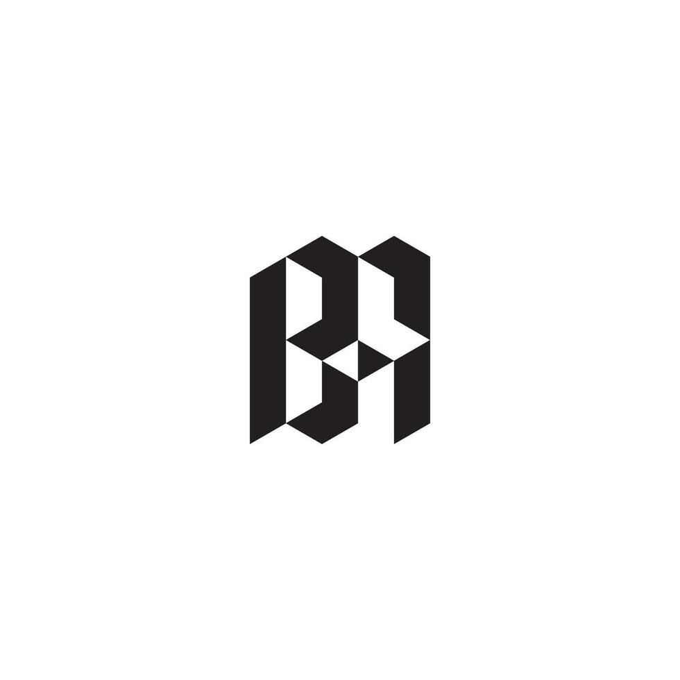 BA geometric and futuristic concept high quality logo design vector