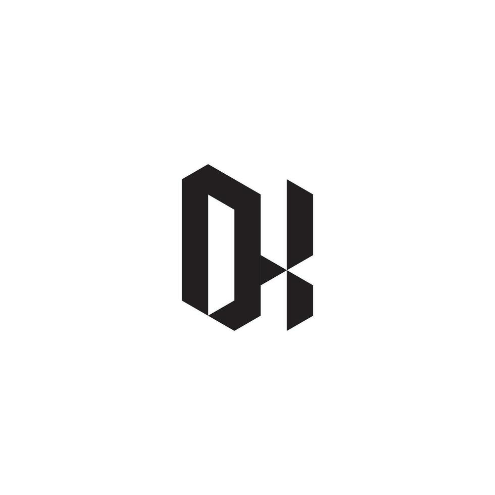 OX geometric and futuristic concept high quality logo design vector