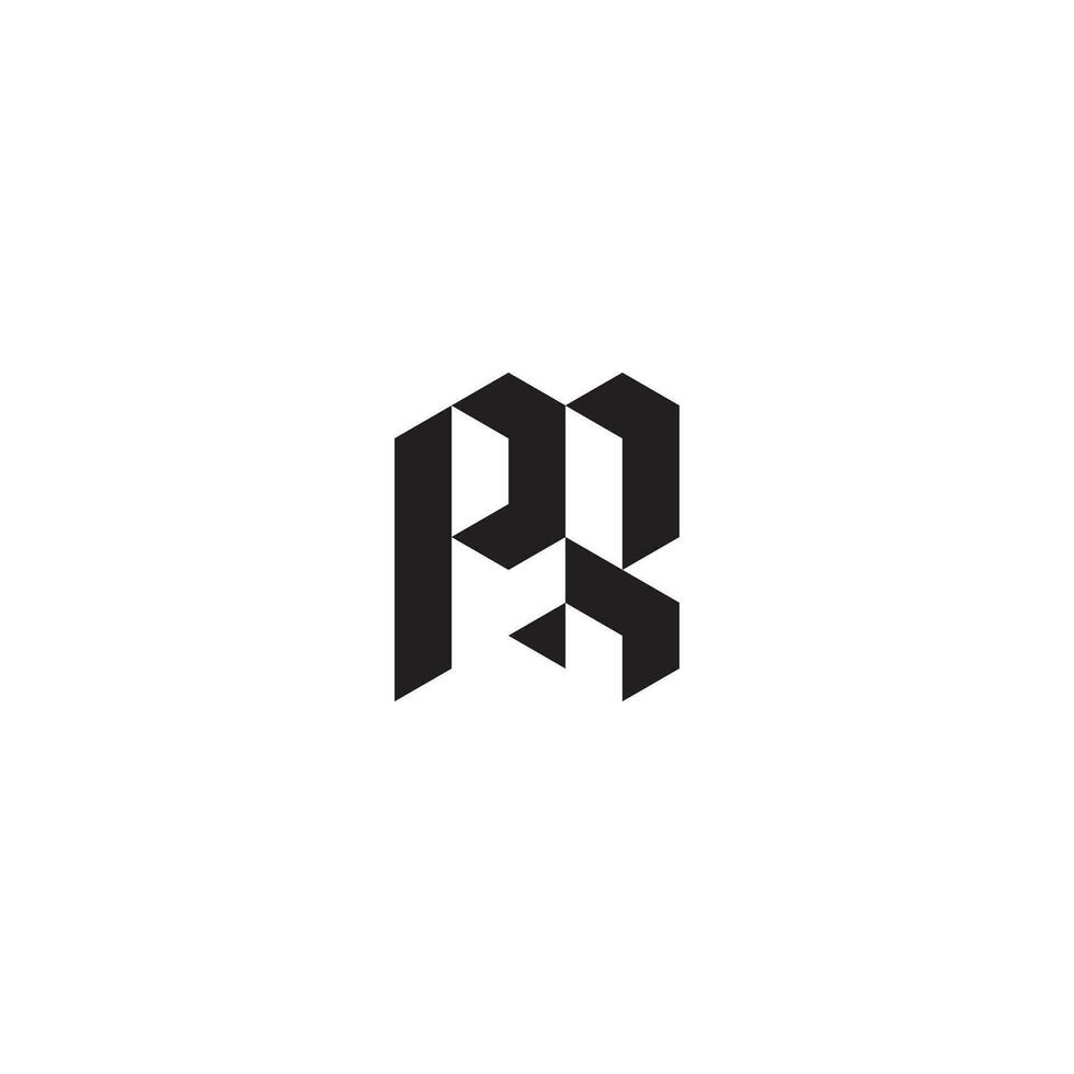 PR geometric and futuristic concept high quality logo design vector