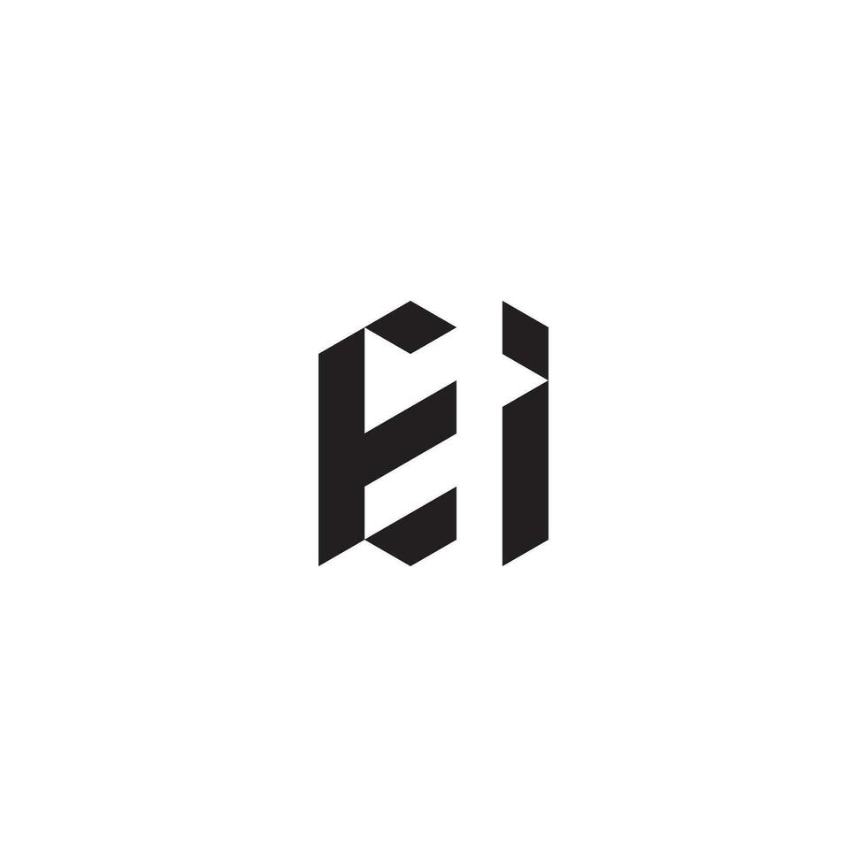 EI geometric and futuristic concept high quality logo design vector