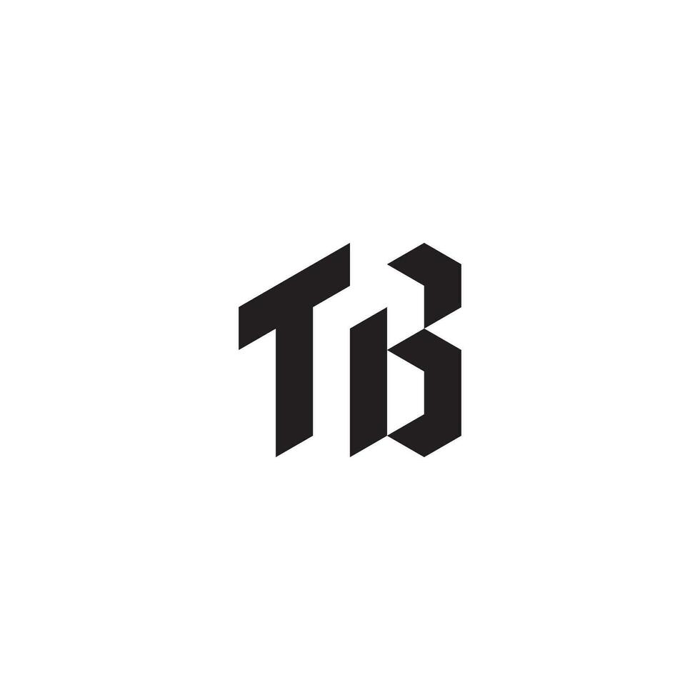 TB geometric and futuristic concept high quality logo design vector