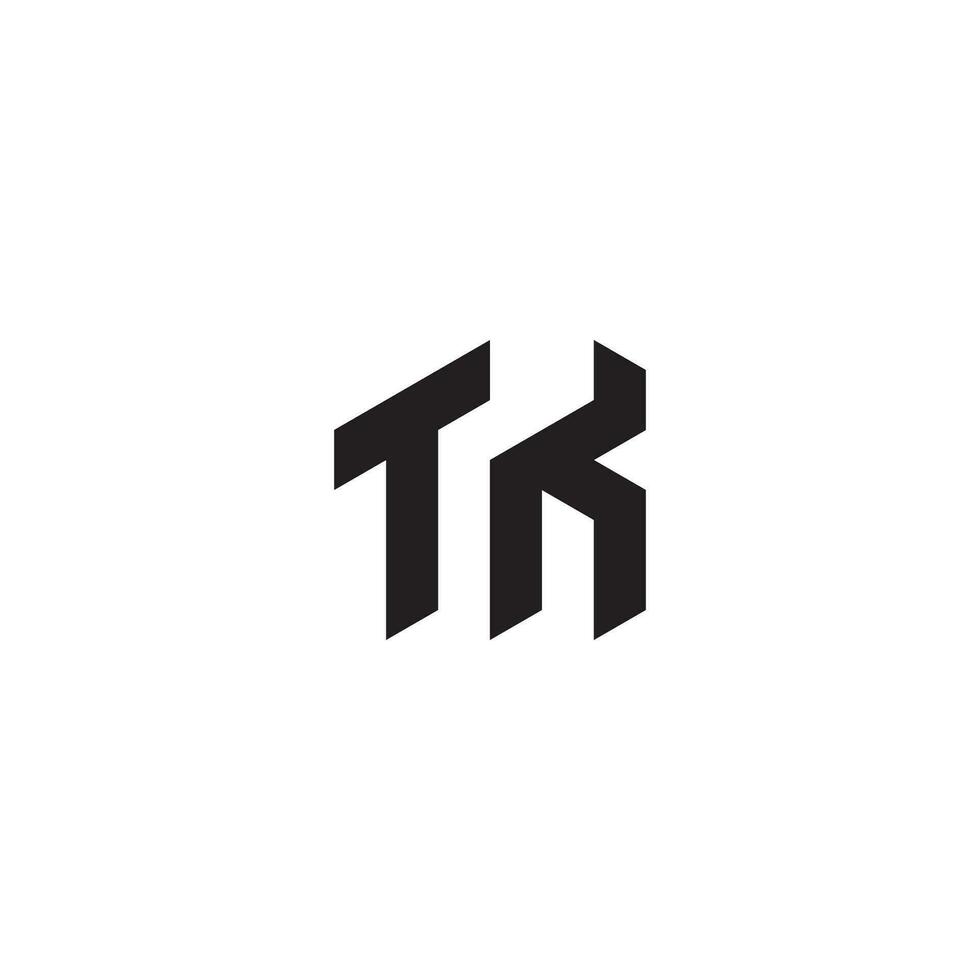 TK geometric and futuristic concept high quality logo design vector