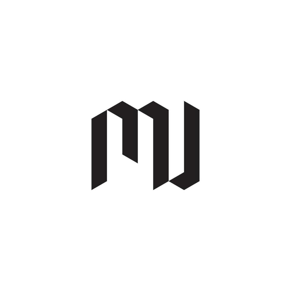 MU geometric and futuristic concept high quality logo design vector