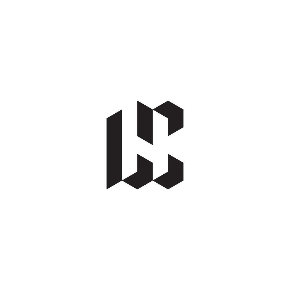 LC geometric and futuristic concept high quality logo design vector