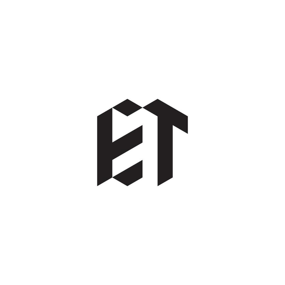 ET geometric and futuristic concept high quality logo design vector