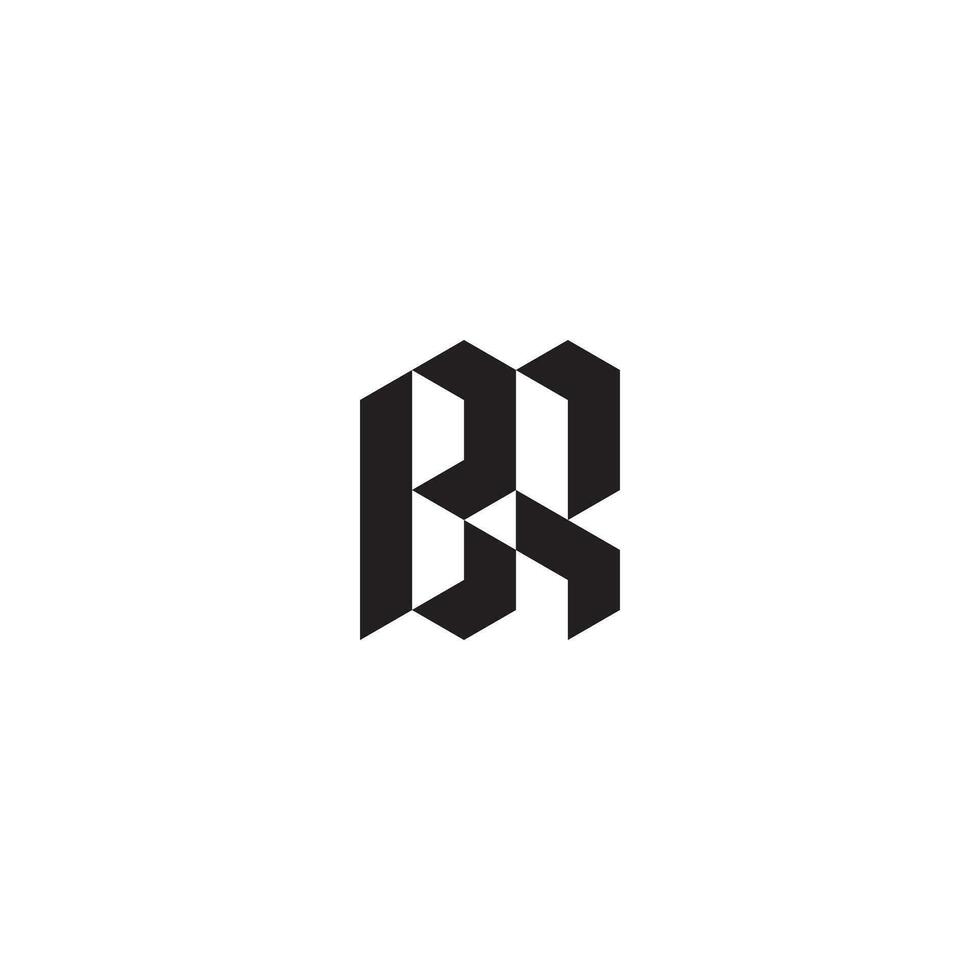 BR geometric and futuristic concept high quality logo design vector