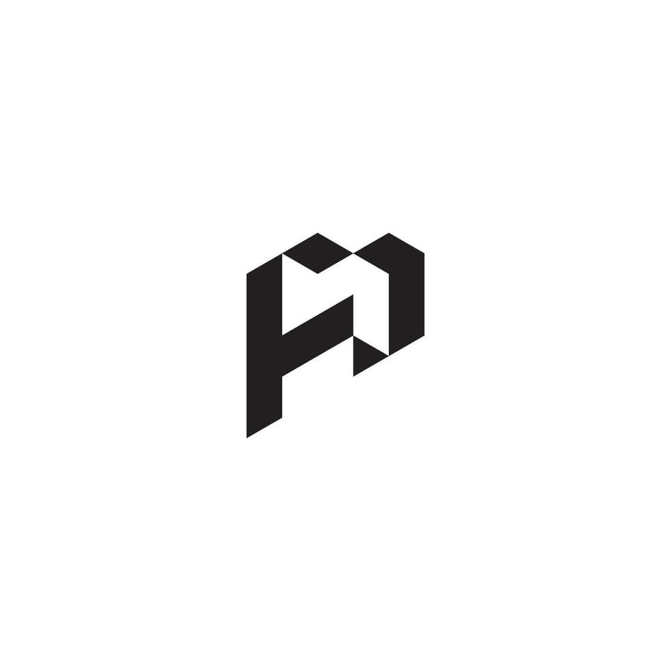 FP geometric and futuristic concept high quality logo design vector