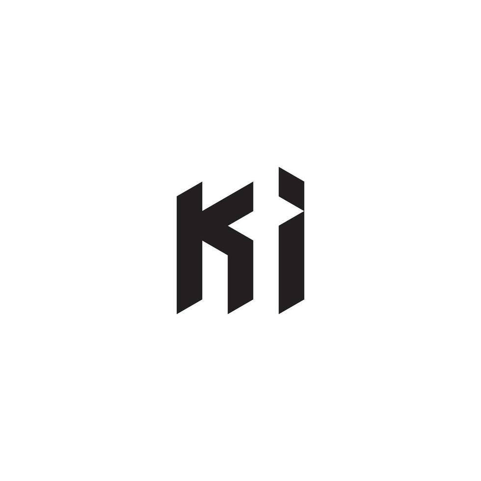 KI geometric and futuristic concept high quality logo design vector
