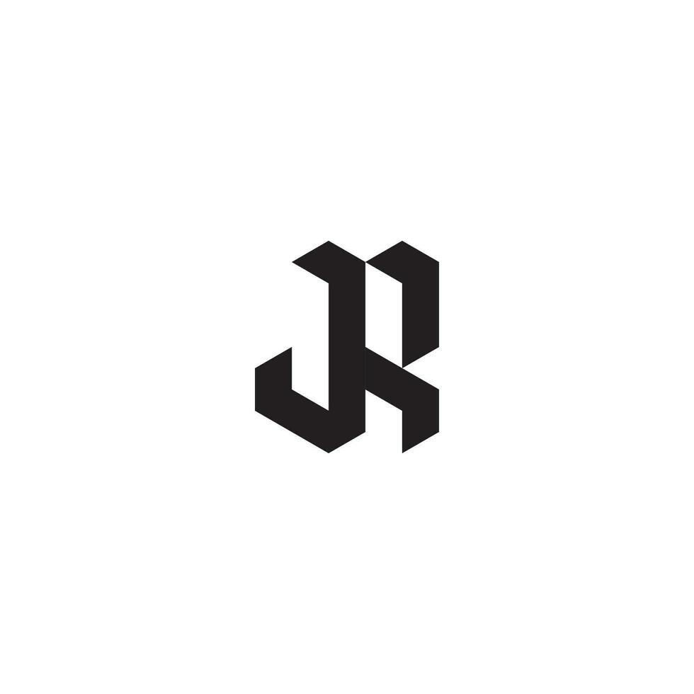 JR geometric and futuristic concept high quality logo design vector