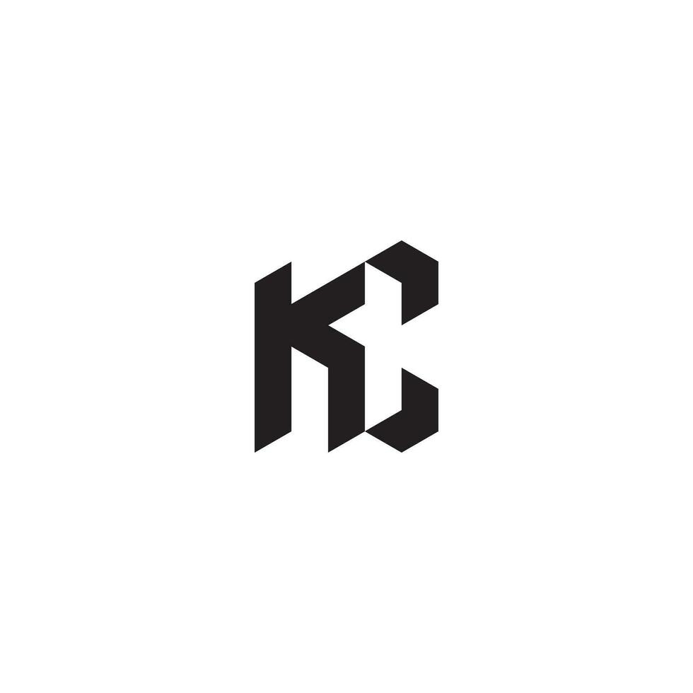 KC geometric and futuristic concept high quality logo design vector