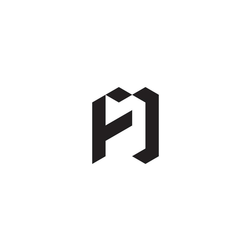 FD geometric and futuristic concept high quality logo design vector