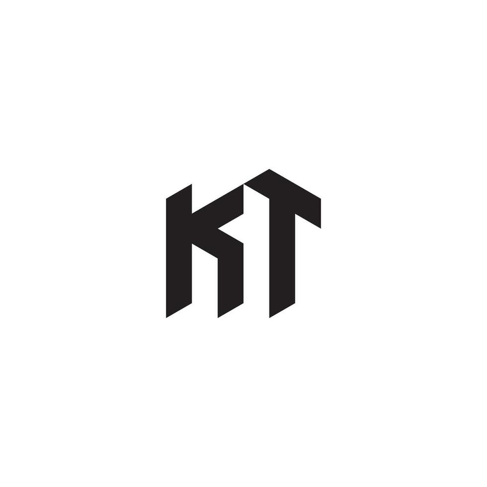 KT geometric and futuristic concept high quality logo design vector