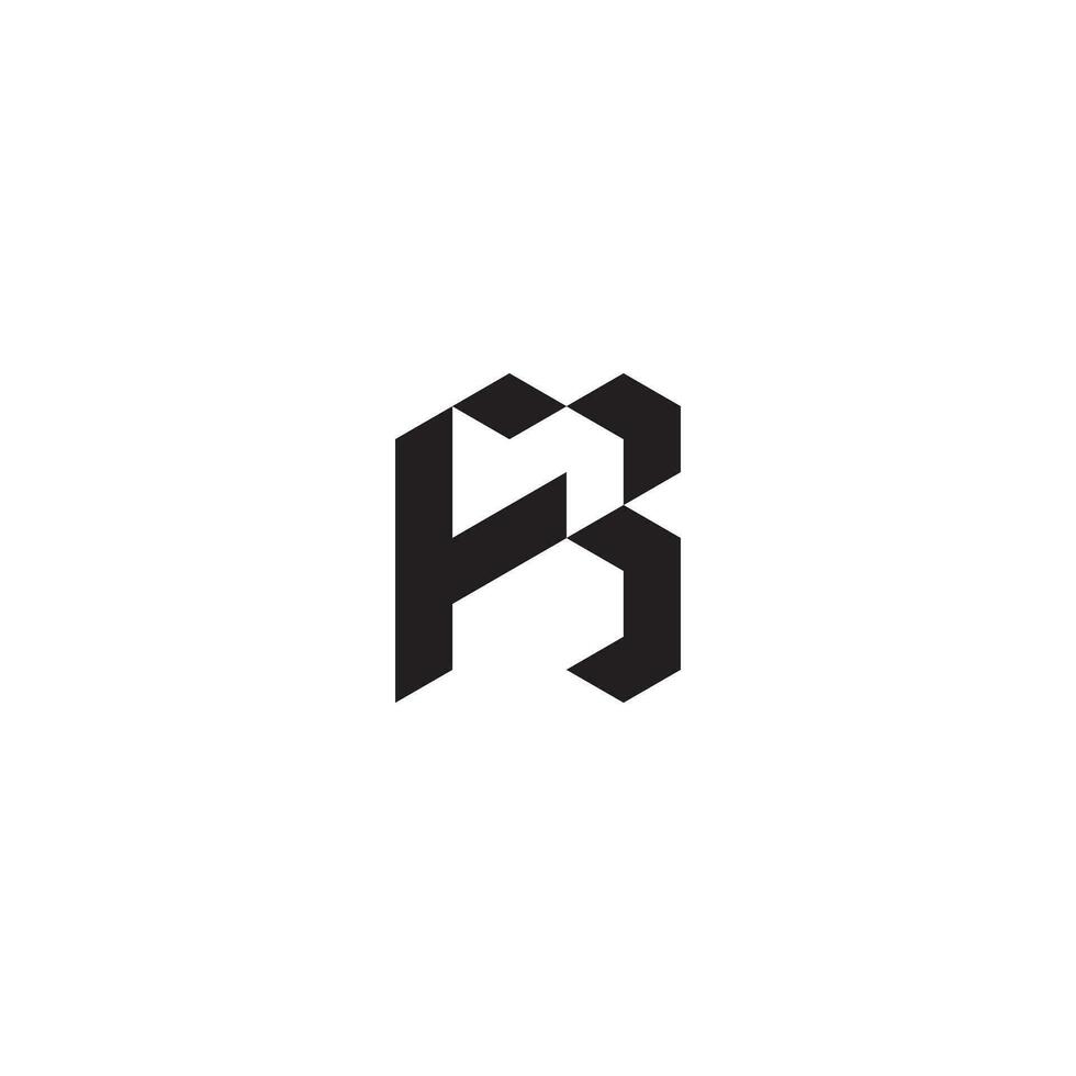 FB geometric and futuristic concept high quality logo design vector