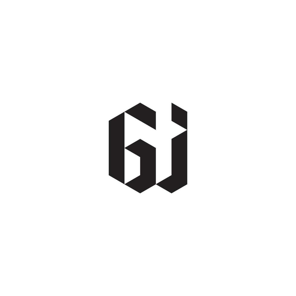 GJ geometric and futuristic concept high quality logo design vector