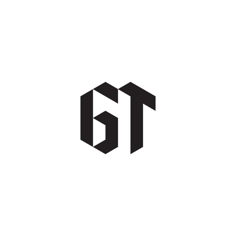 GT geometric and futuristic concept high quality logo design vector