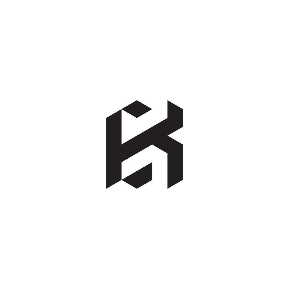 EK geometric and futuristic concept high quality logo design vector