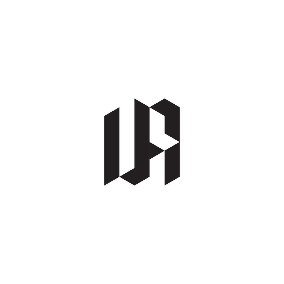 UA geometric and futuristic concept high quality logo design vector