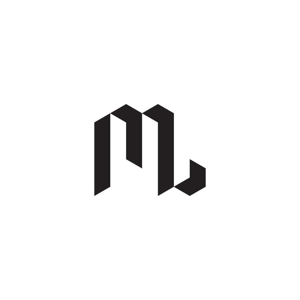 ML geometric and futuristic concept high quality logo design vector