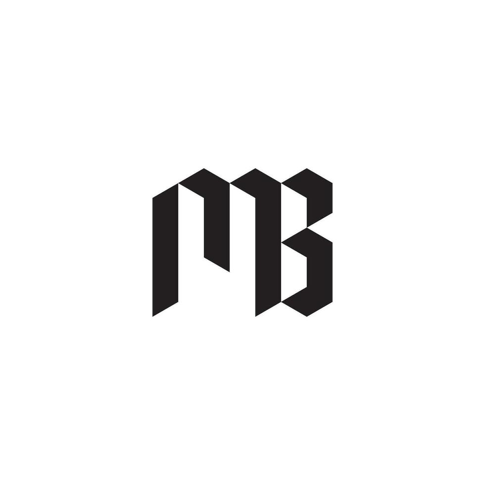 MB geometric and futuristic concept high quality logo design vector