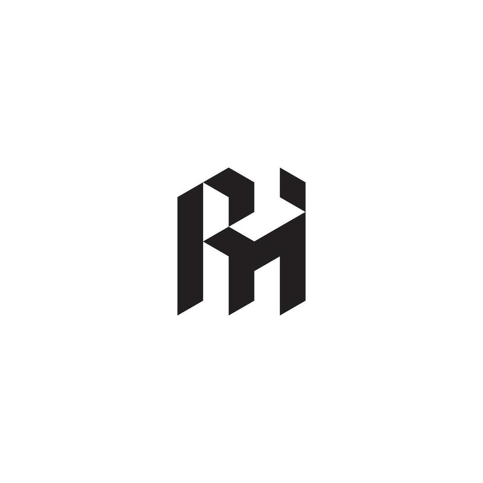 RH geometric and futuristic concept high quality logo design vector