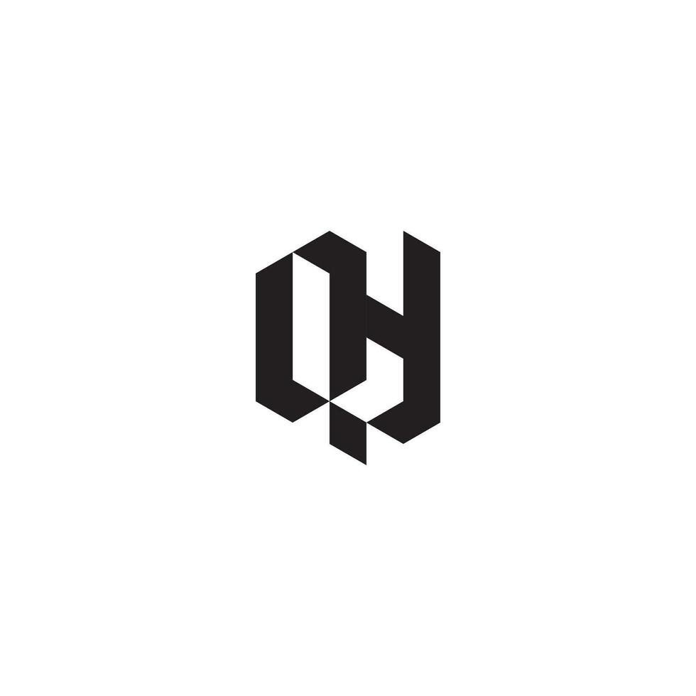 QY geometric and futuristic concept high quality logo design vector