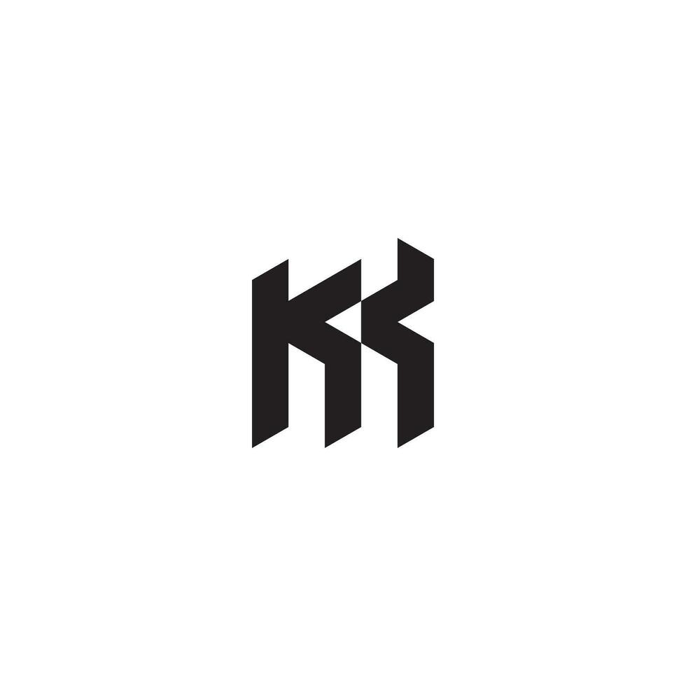 KK geometric and futuristic concept high quality logo design vector