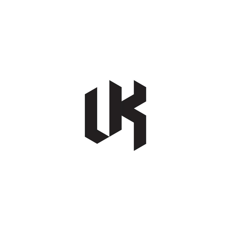 vk geométrico y futurista concepto alto calidad logo diseño vector