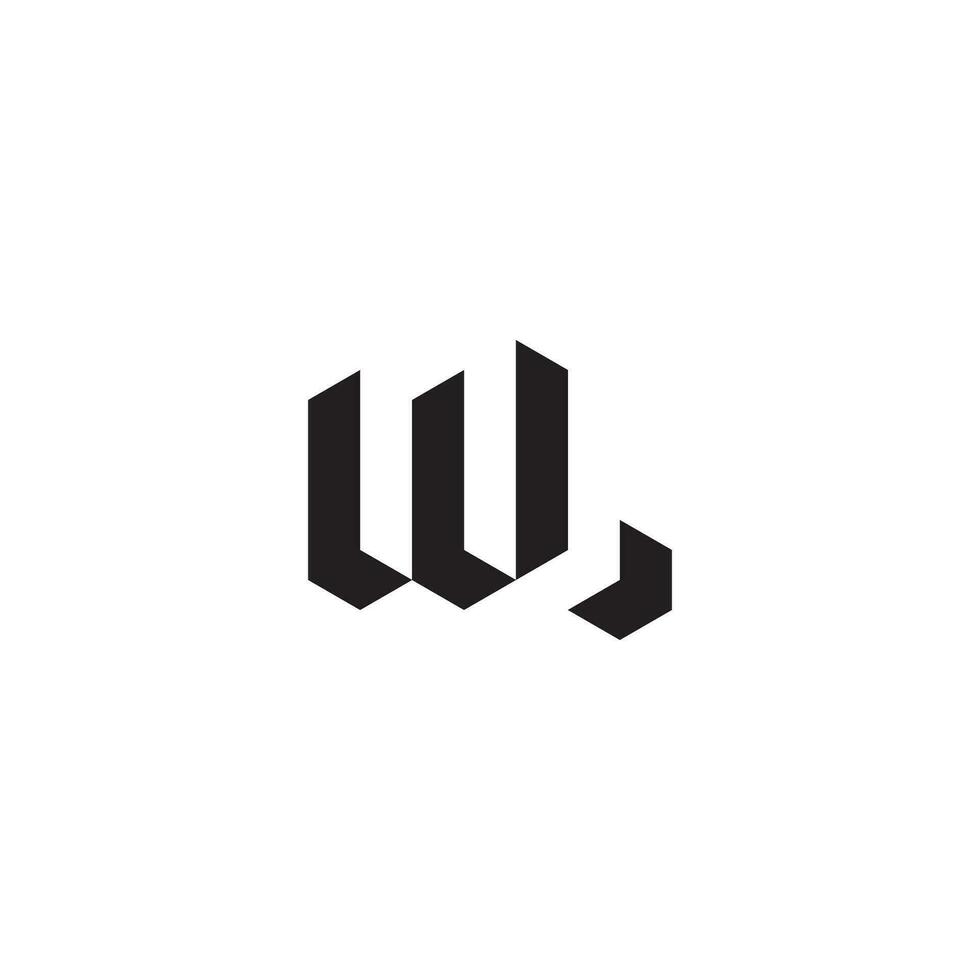 WL geometric and futuristic concept high quality logo design vector