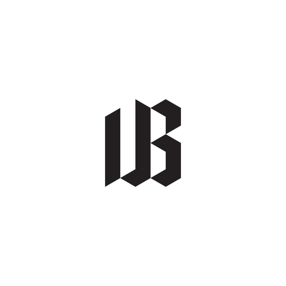 UB geometric and futuristic concept high quality logo design vector