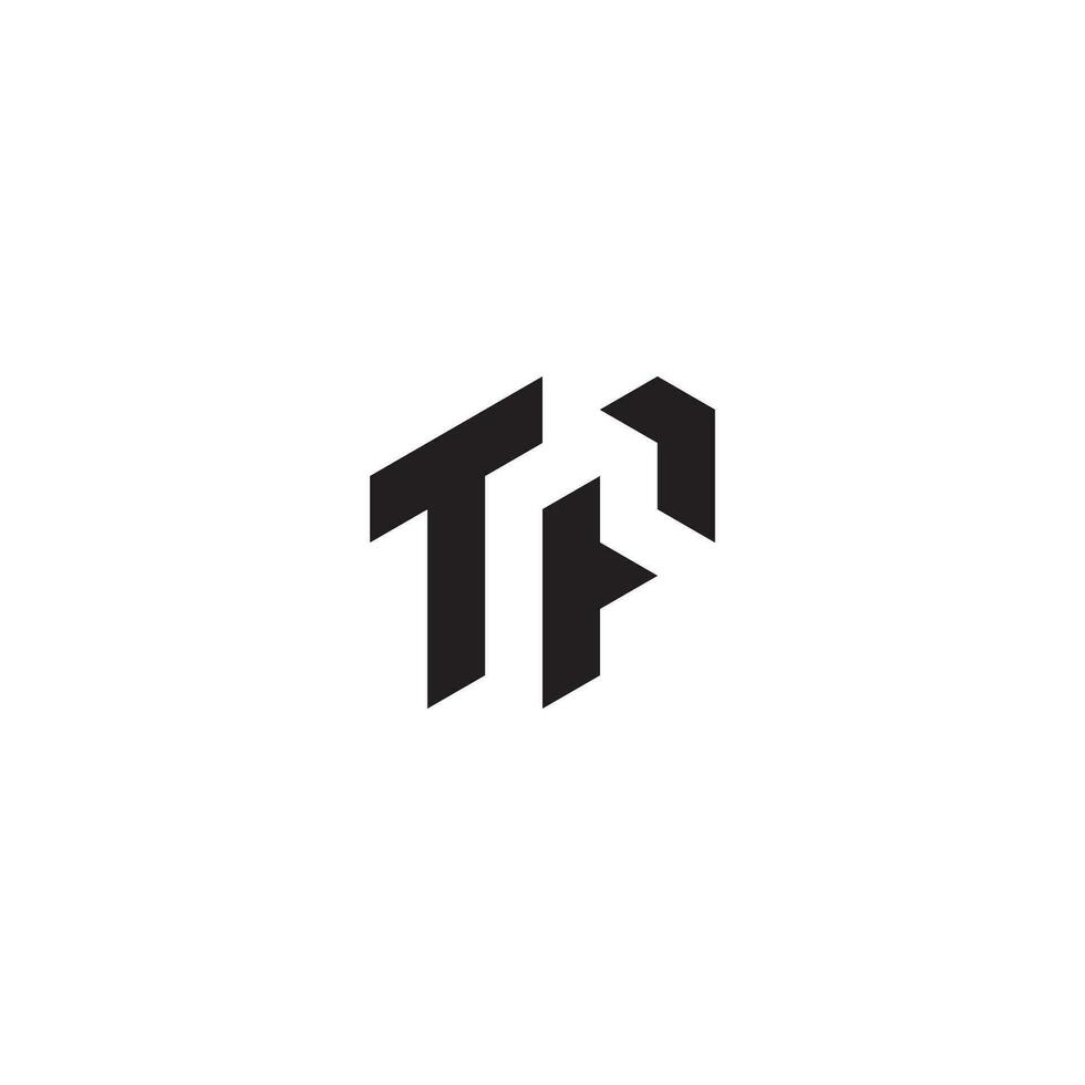 TF geometric and futuristic concept high quality logo design vector