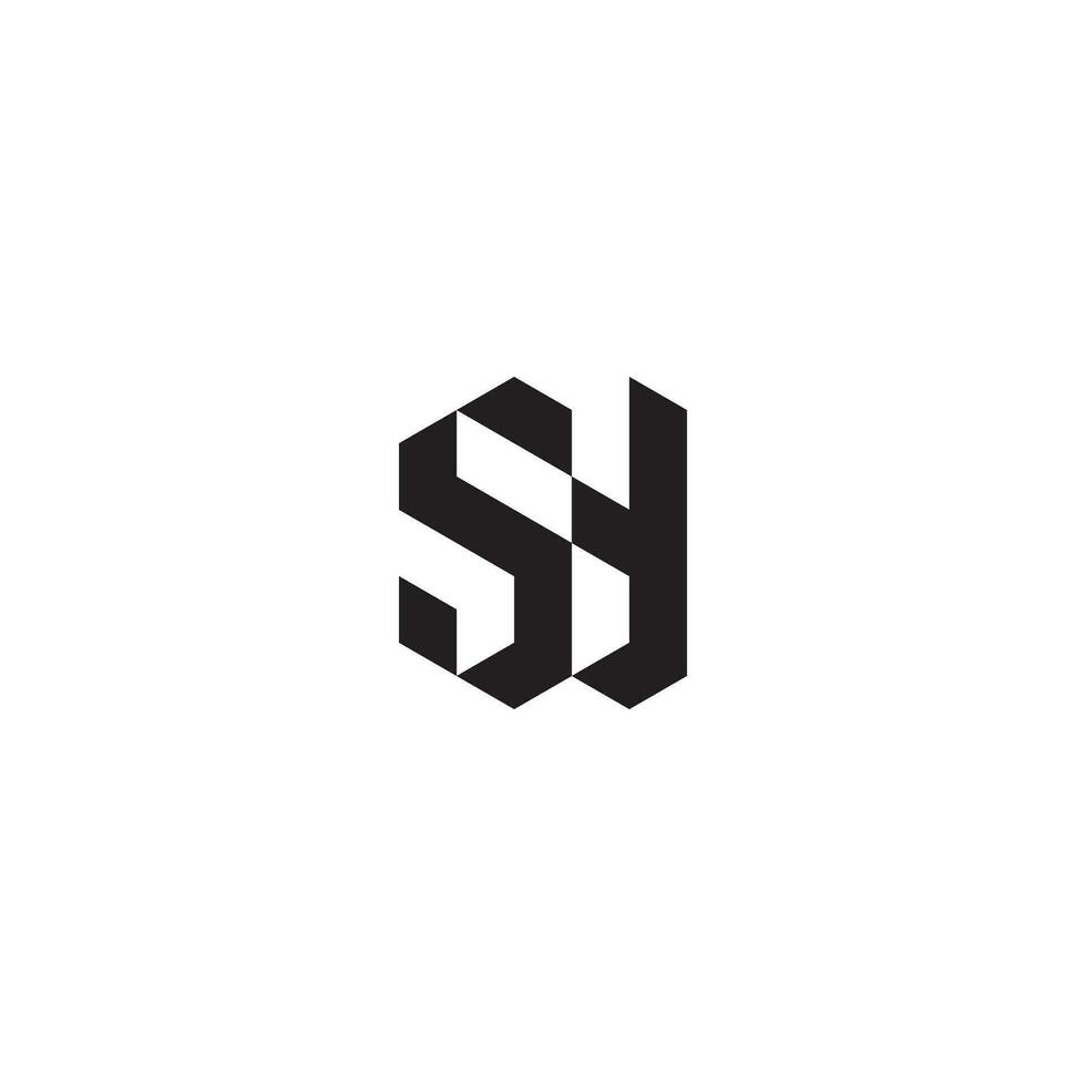 SY geometric and futuristic concept high quality logo design vector