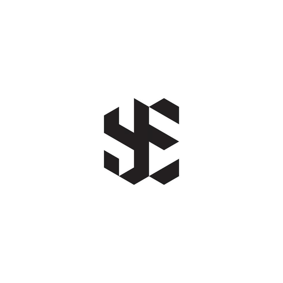 YE geometric and futuristic concept high quality logo design vector
