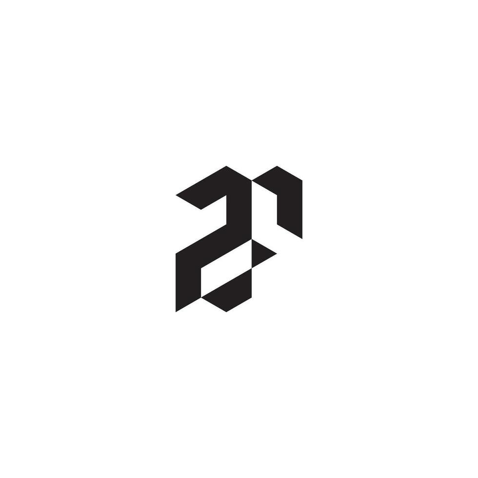 ZF geometric and futuristic concept high quality logo design vector