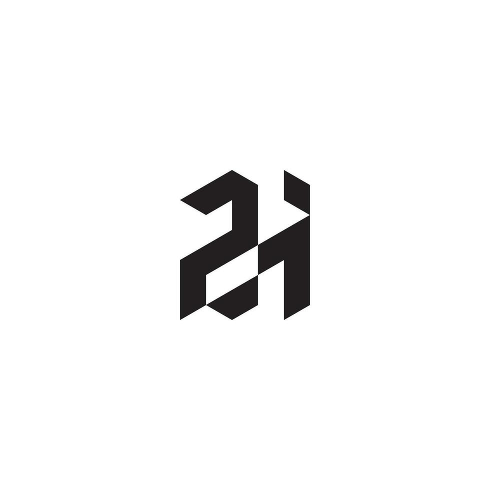 ZH geometric and futuristic concept high quality logo design vector