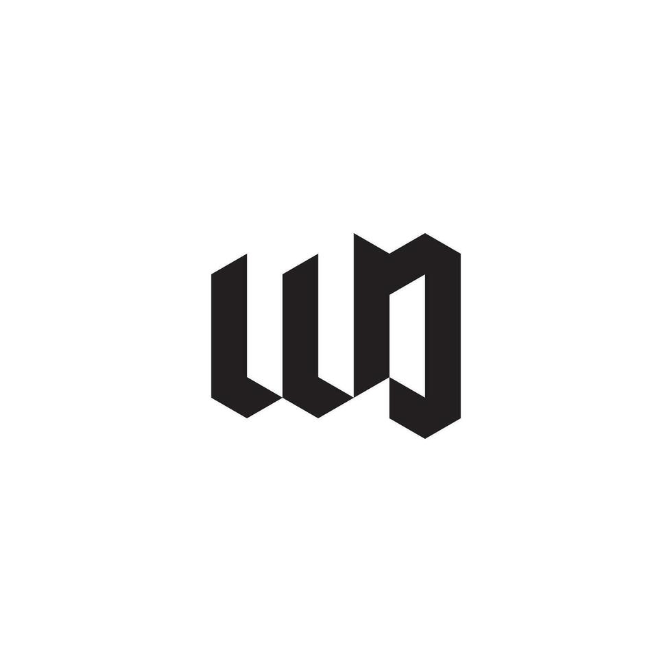 WO geometric and futuristic concept high quality logo design vector
