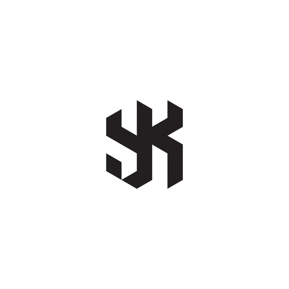 YK geometric and futuristic concept high quality logo design vector