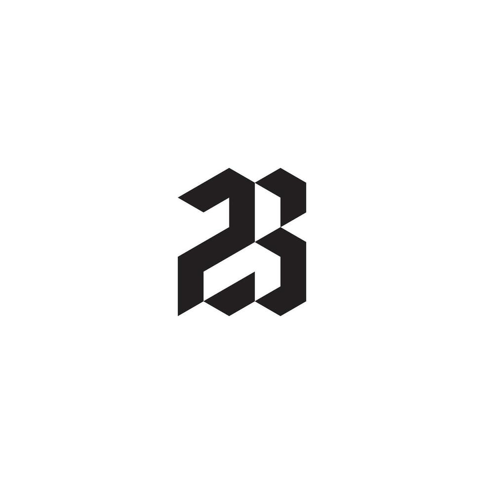 ZB geometric and futuristic concept high quality logo design vector