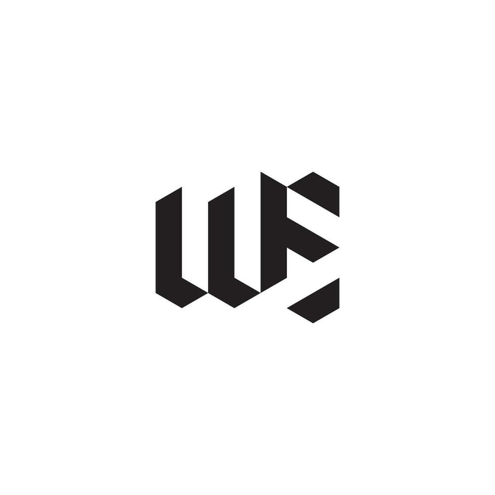 WE geometric and futuristic concept high quality logo design vector